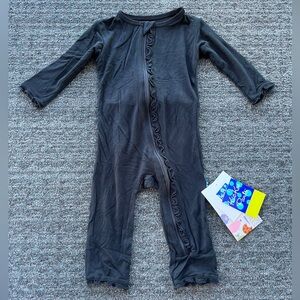 KicKee Pants Zipper Bamboo Solid Muffin Coverall Romper - NWT